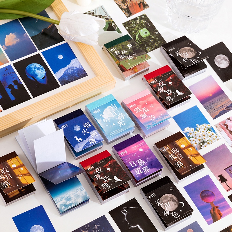 Journamm 50pcs Ins Natural Scenery Mini Book Stickers DIY Scrapbooking ...