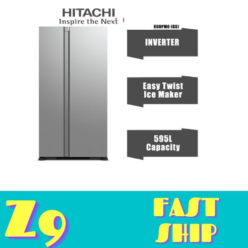 Hitachi Refrigerator Glass Siver NEW RS800PMO (GS) Side By Side Glass