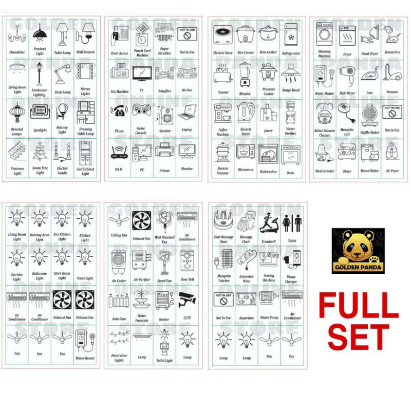 [STICKER LABEL] Switch Icon Sticker/ Wording Label/ Wall Switch Label