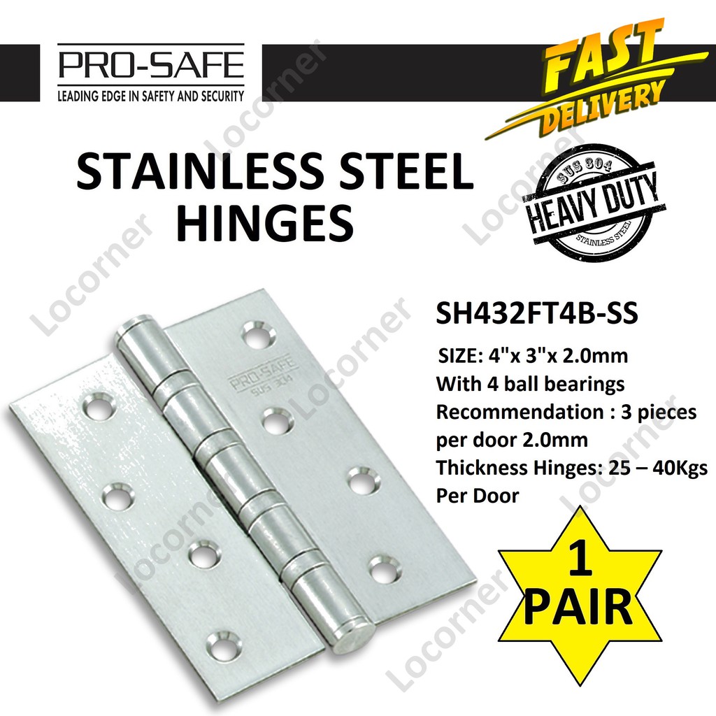 Pro Safe Stainless Steel Sus Hinges With Ball Bearing Sh Ft B Ss