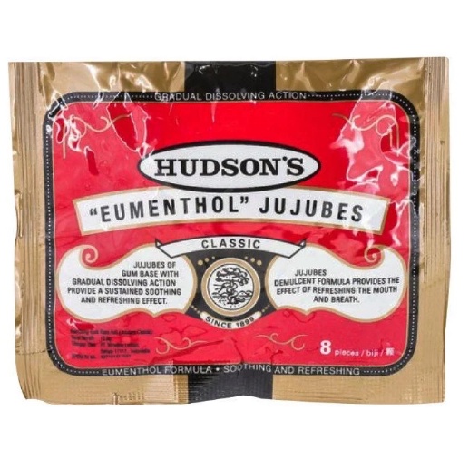 HUDSON'S Eumenthol Jujubes Classic/HONEY LEMON (50g-Bottle/Tin/SACHET ...