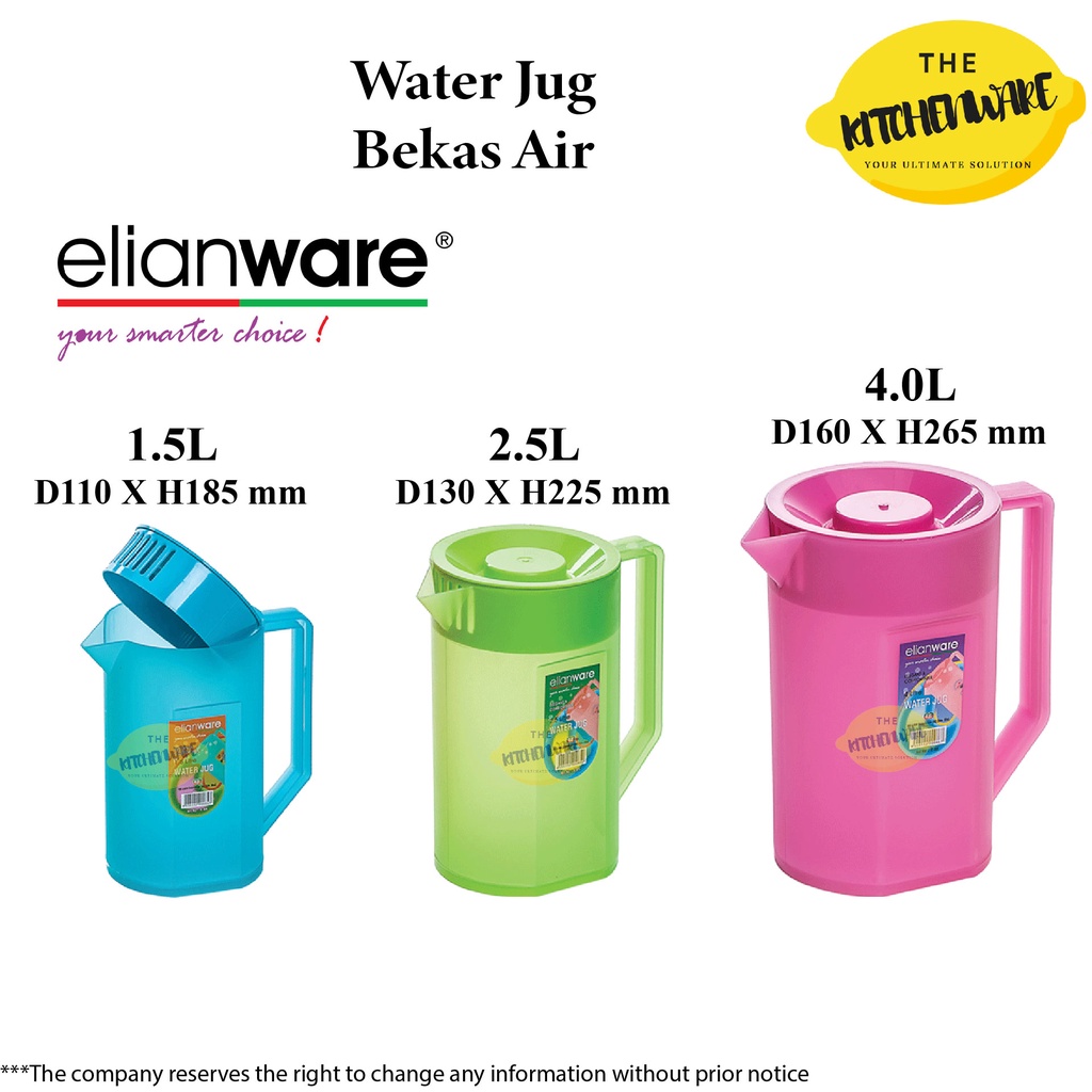 2 x Plastic Fridge jugs 1.5L