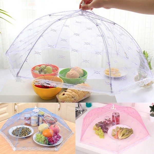 Newest Umbrella Food Covers Anti Fly Mosquito Meal Cover Lace/ Tudung ...