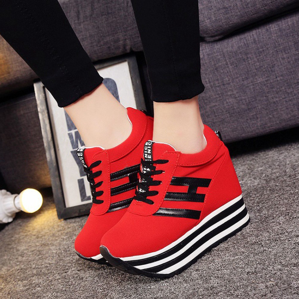 Ready Stock Korean Women Lady Wedges Platforms Shoes Breathable Casual ...
