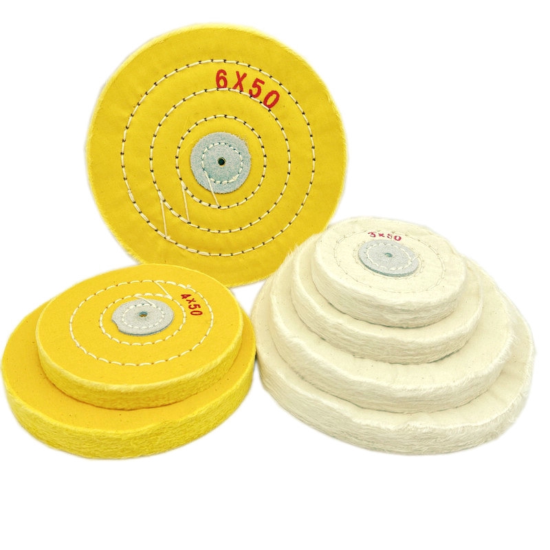 Cotton Polishing Wheel Cloth Buffing Wheel 3-6 inch Arbor Buffer Mirror ...