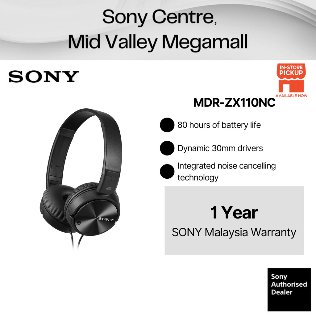 Sony OnEar Digital Noise Cancelling Headphone (Black) MDRZX110NC