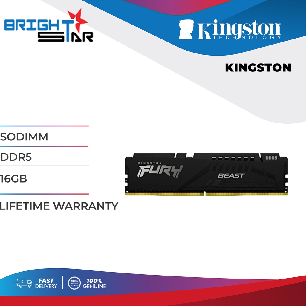 KINGSTON / SODIMM / DDR5 / 16GB / 4800MHZ / LIFETIME WARRANTY