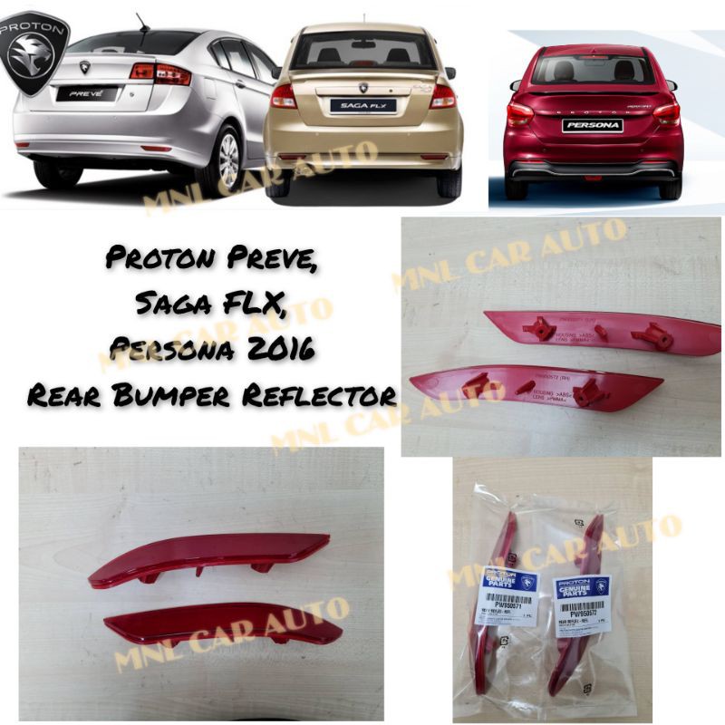 Original Proton Genuine Saga Blm Fl Flx Preve Suprima S Persona New Rear Bumper Reflector