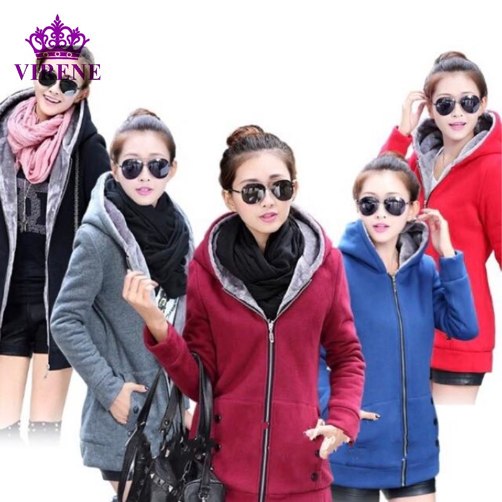 Spring Autumn Women Winter Jackets5 Colors Warm Fleece Jacket Hoodies Shopee Malaysia