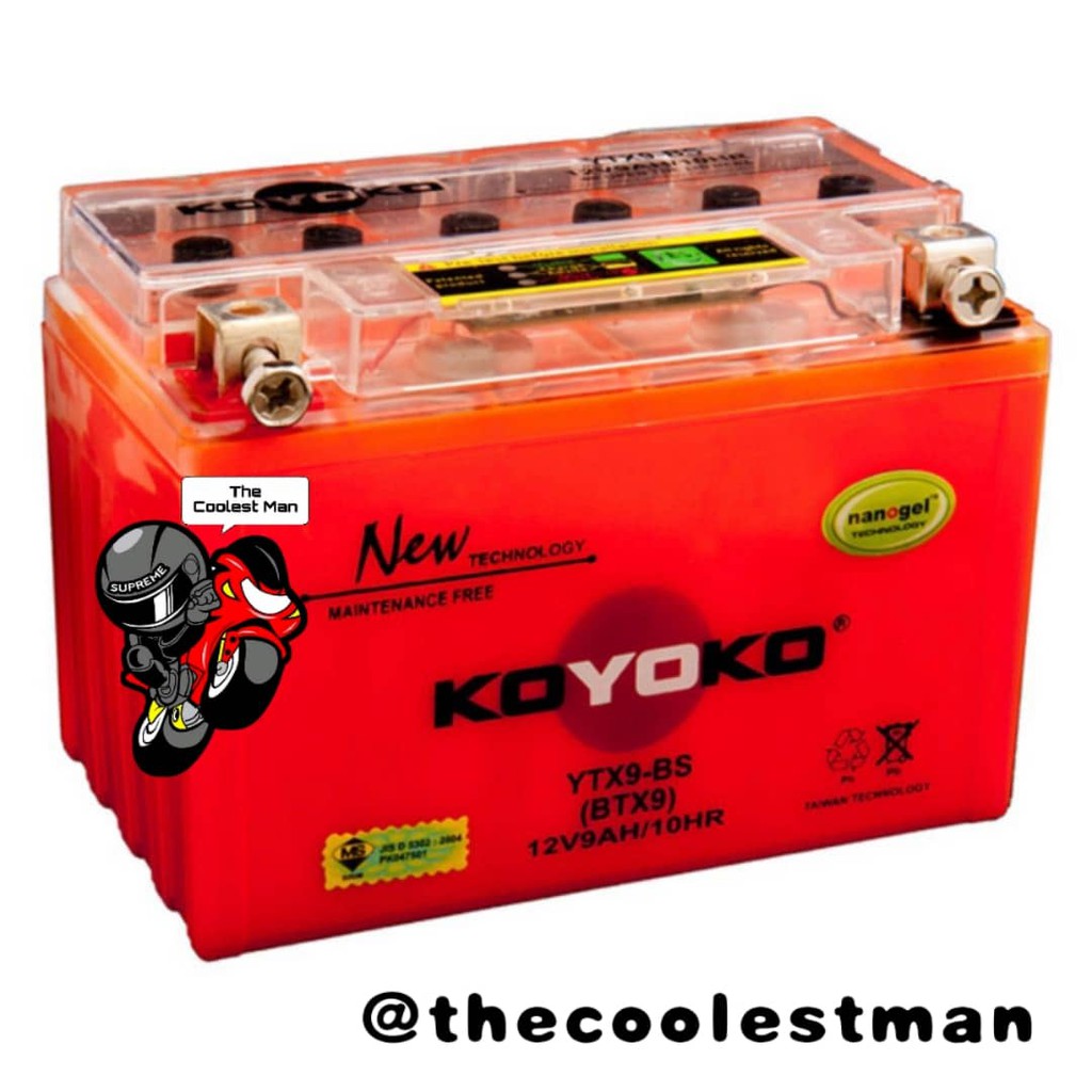 🔥💯%ORIGINAL ️ YTX9-BS BTX9 Koyoko Nanogel Battery Honda CBR250 Yamaha ...