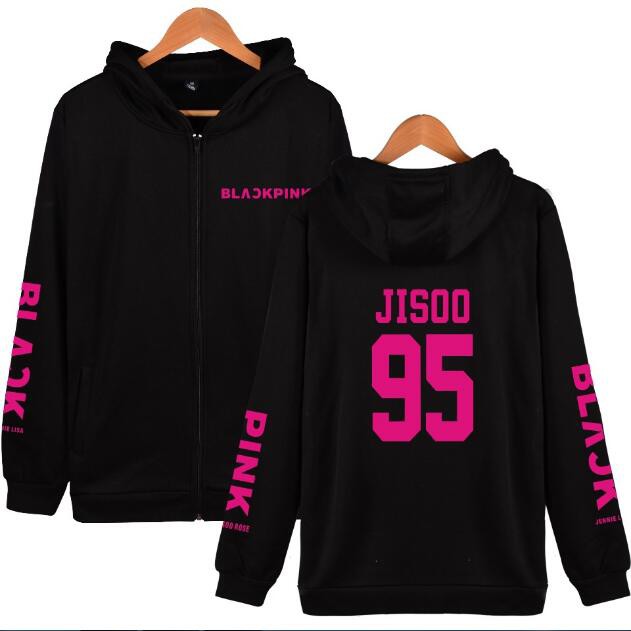 Kpop BLACKPINK Coat JISOO JENNIE Hoodie Pullover Zipper Jacket Shopee Malaysia
