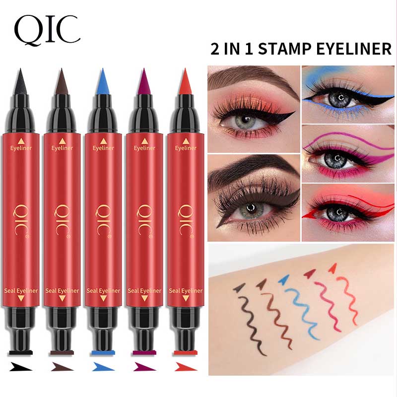 QIC 5 colour 2 in 1 Doubleended Waterproof Liquid Eyeliner Tattoo