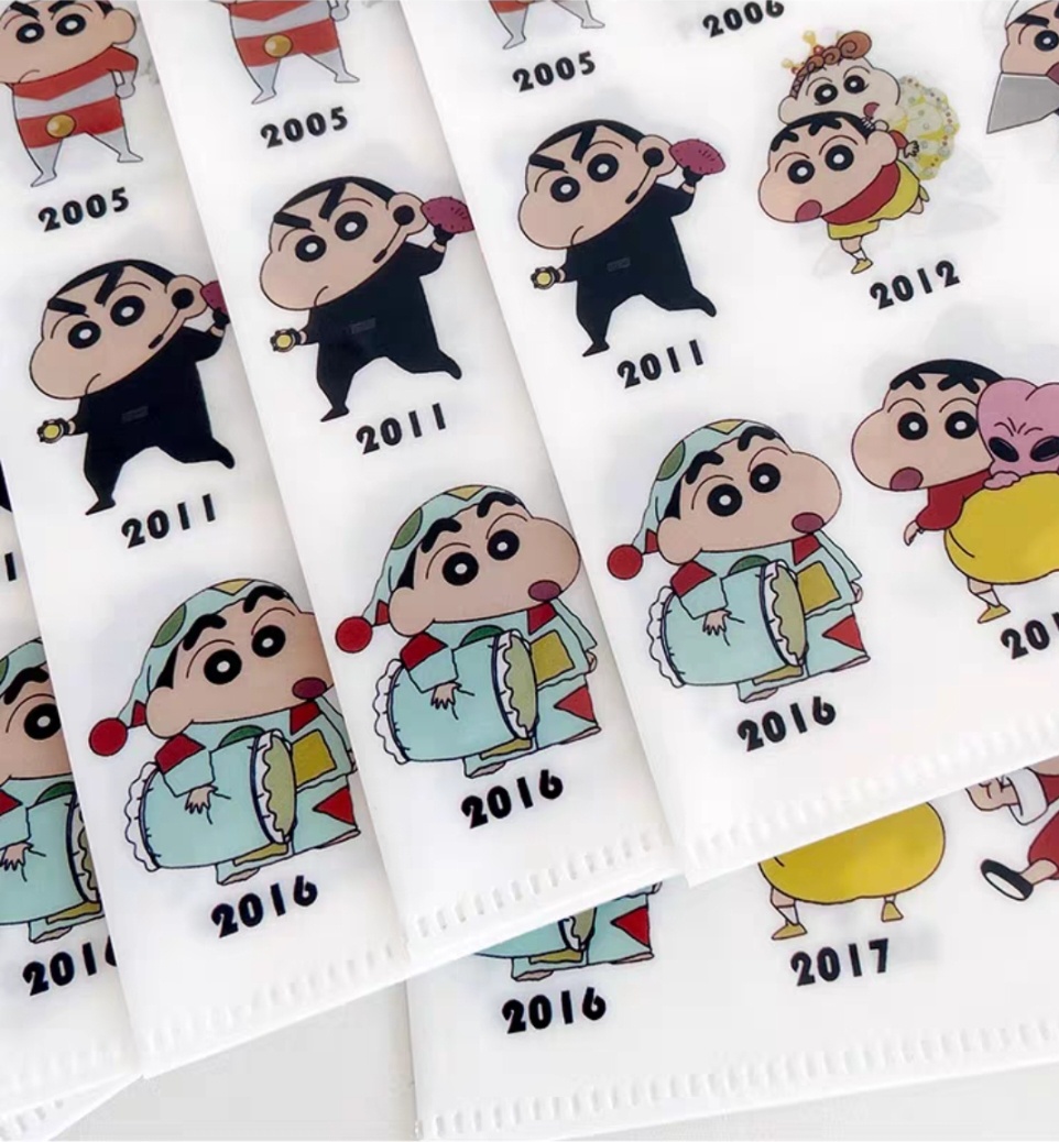 Cute crayon Shinchan cartoon folder A4 single L-clip data sorting file ...