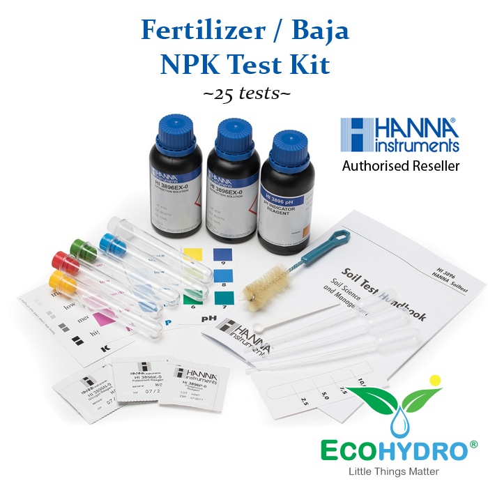 Hanna NPK Soil Test Kit for fertilizer / Baja Tanah Chemical Fertilizer TestKit (25 tests x3