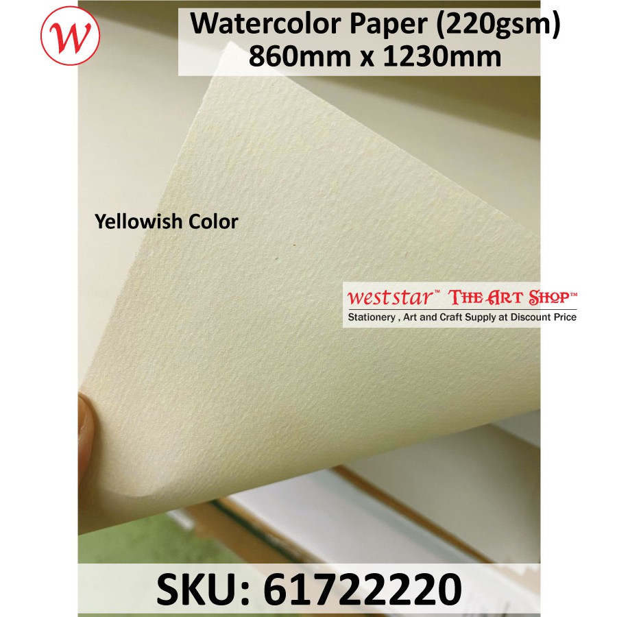 A0 Watercolor Paper - Cream Color (860x1230mm) 220gsm | 3 sheets / pack ...