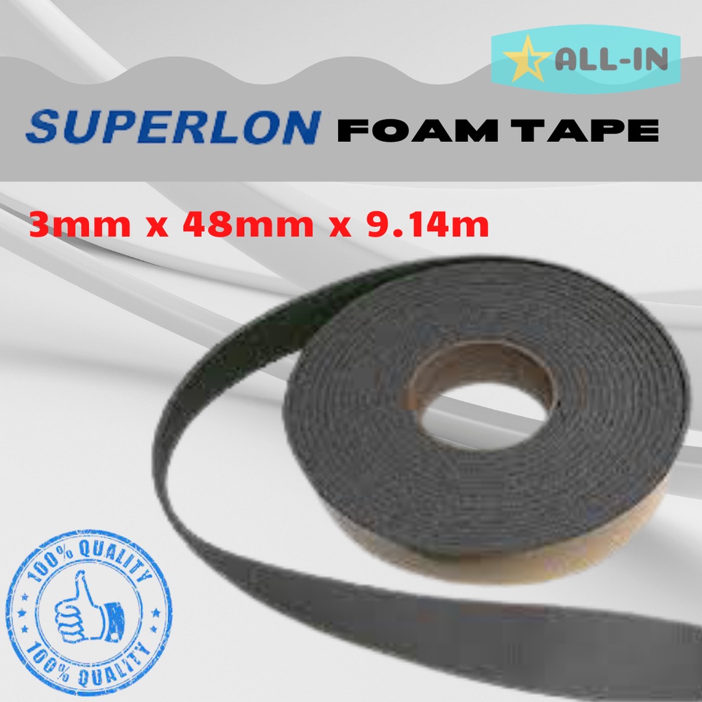 Superlon Insulation Foam Tape 3mm X 48mm X 9.14m | Shopee Malaysia