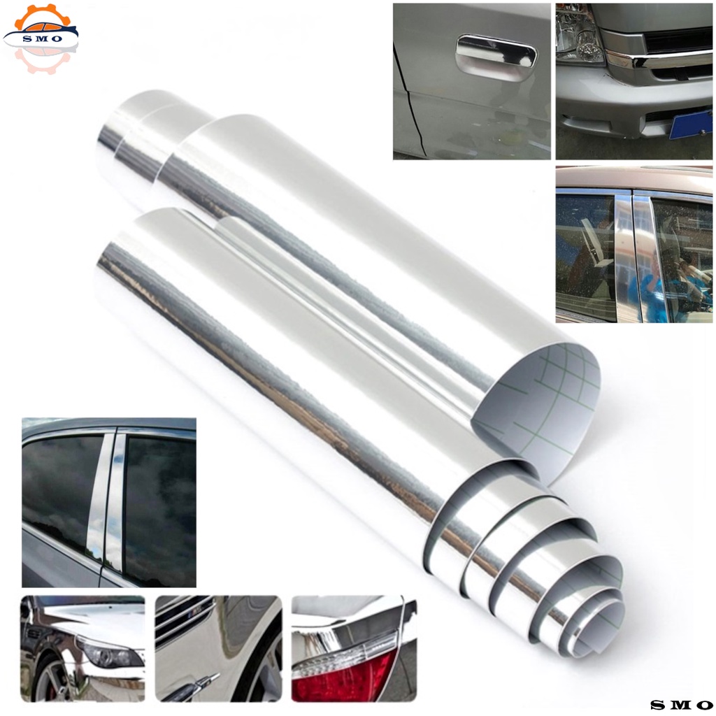 Chrome Sticker Car Door Pillar Vinyl Wrap Body Side Moulding Persona New Saga BLM FLX Wira Waja