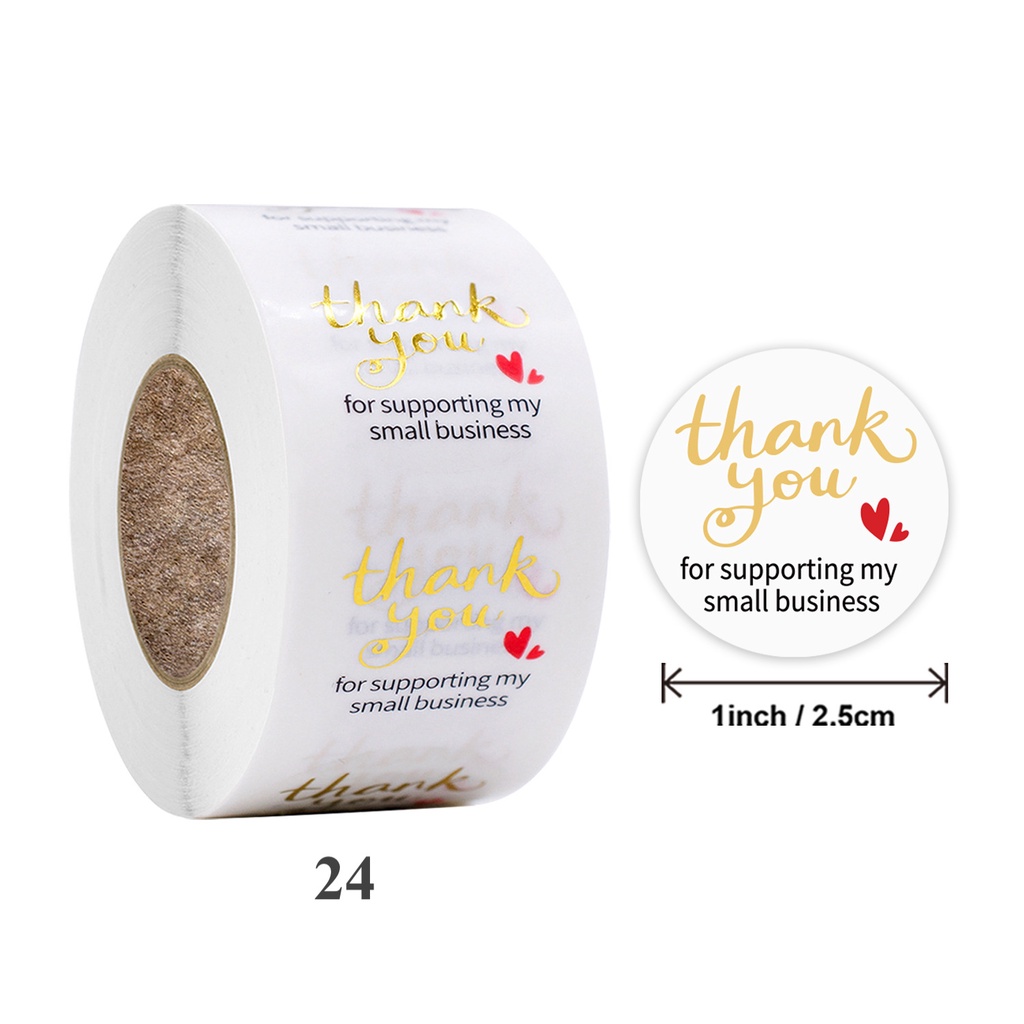 500pcs Thank You Sticker Sticker Terima Kasih Seal Label Gold Silver ...