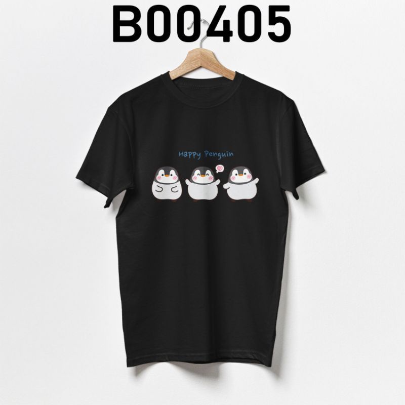 PENGUIN ANIMAL PRINTED GRAPHIC COUPLE TSHIRT COTTON ROUND NECK