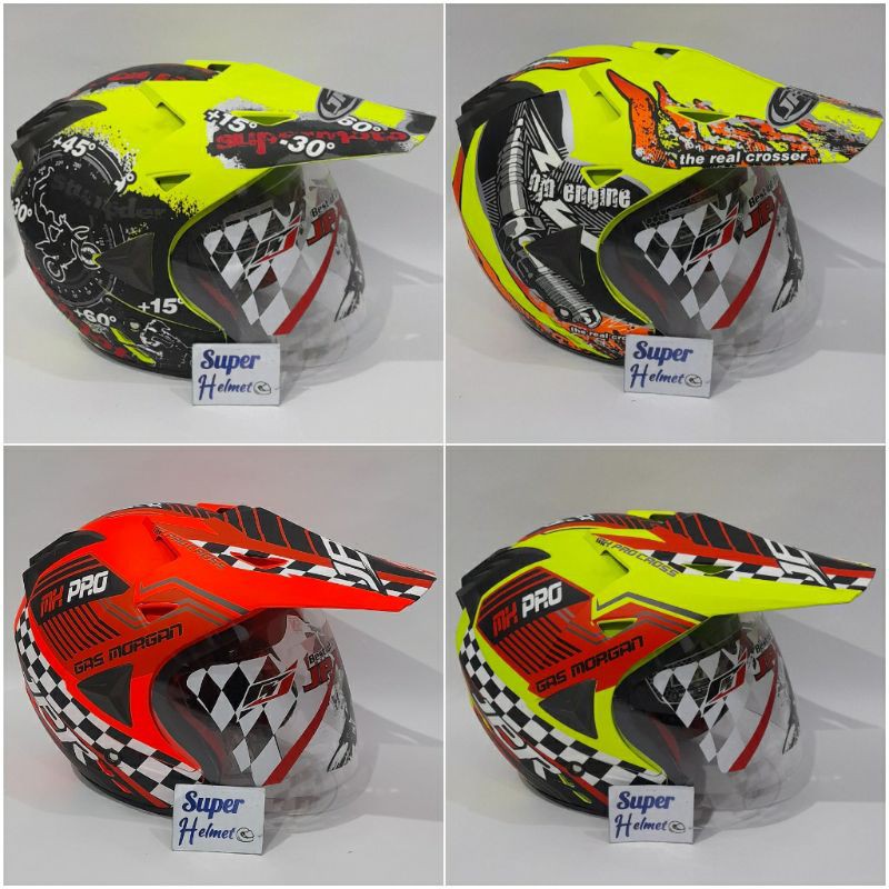 JPR Supermoto semicross helmet with Fluorescent yellow Motif,ORANGE ...