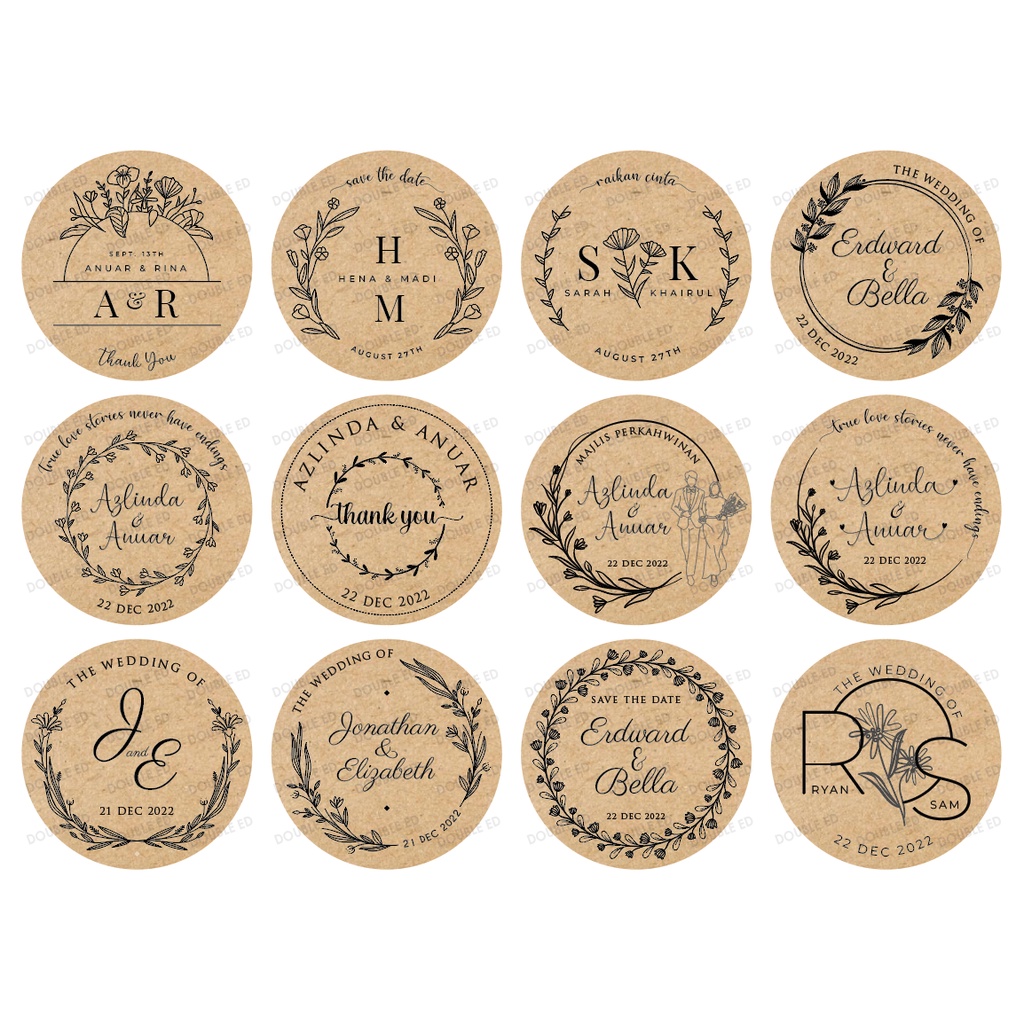 CRAFT STICKER/ BROWN STICKER/ 100pcs | Shopee Malaysia