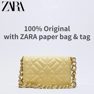 Shopee Lowest Price🔥 Zara Women's Bag New Small Fragrance Lingge Chain Bag  Sling Bag Versatile Large Capacity Shoulder Underarm Bag Handbag