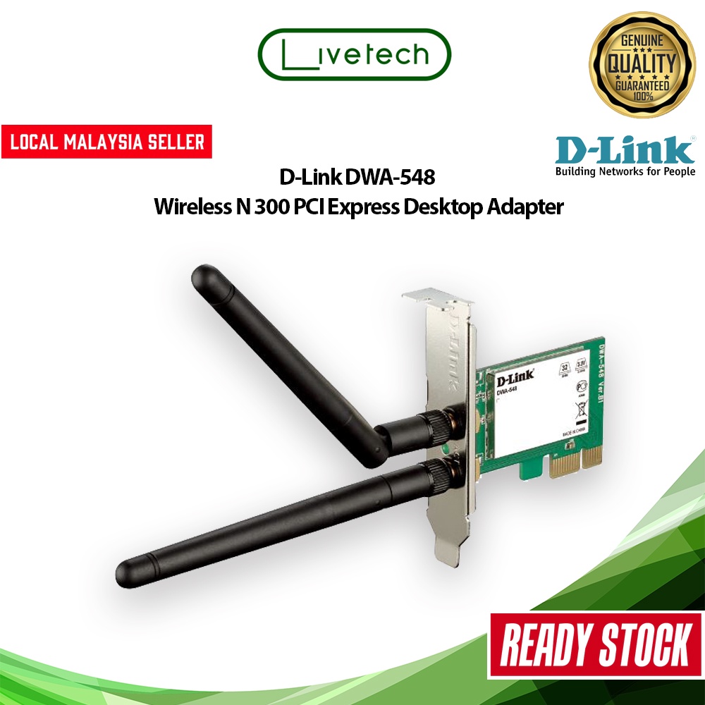 LiveTech D-Link DWA-548 Wireless N 300 PCI Express Desktop Adapter ...