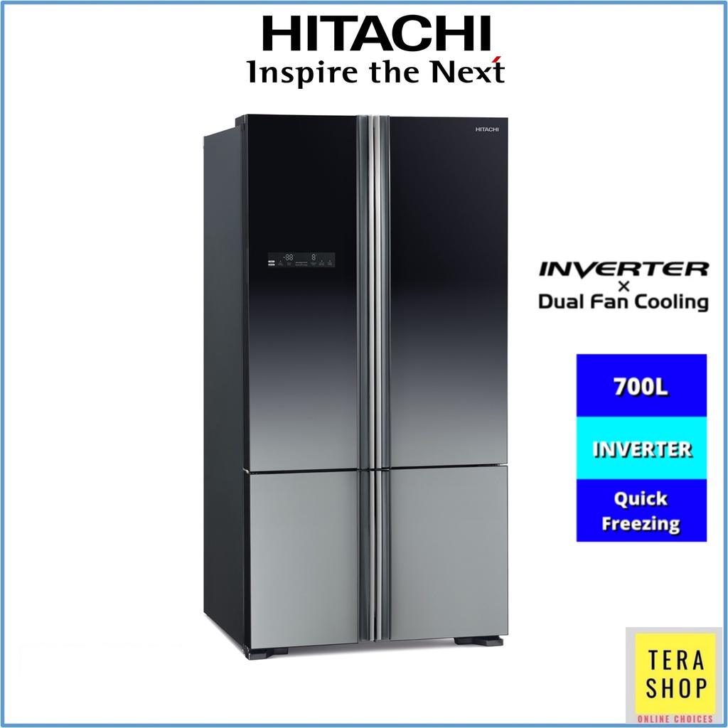 Hitachi RWB850P5M 700L French Bottom Freezer 4 Door Inverter