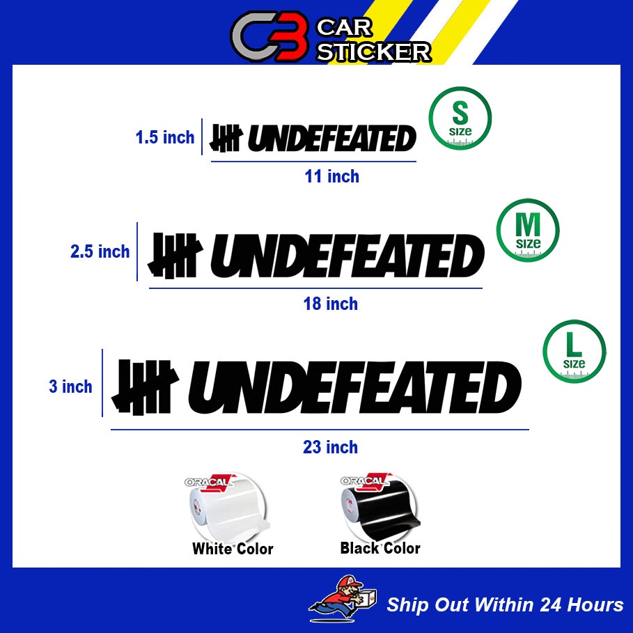 UNDEFEATED Car Sticker / CS786 | Shopee Malaysia
