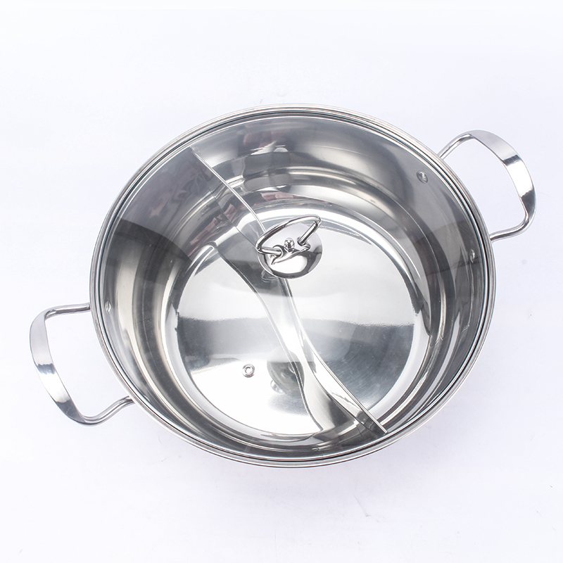 Hot Pot Divider Cooking Pot Induction Cooker Gas Furnace Silver