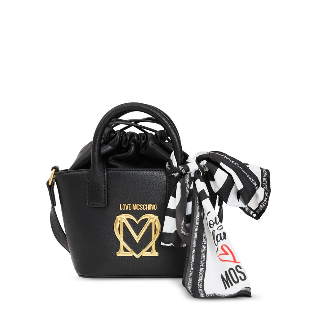 Love Moschino Women's Black Shopper Handbag with Plush Scarf