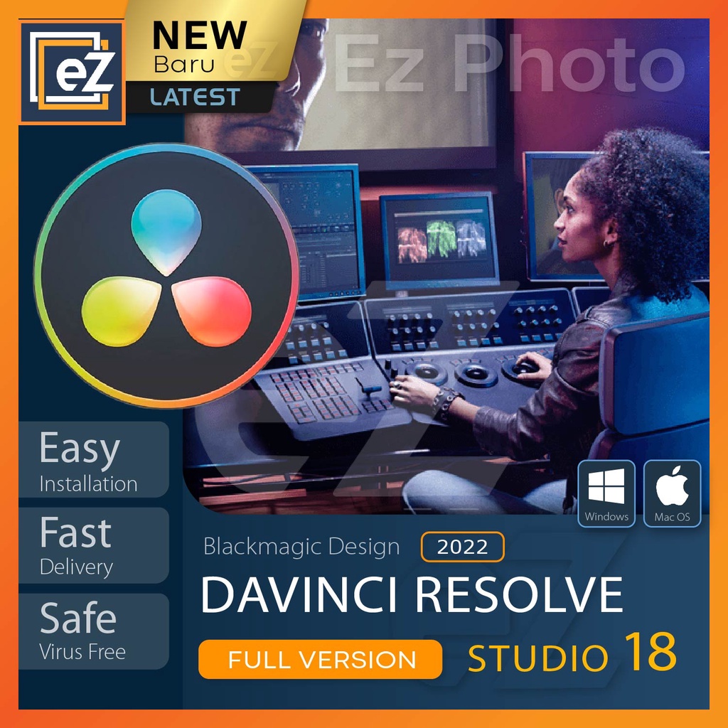 Latest] Blackmagic DaVinci Resolve Studio  (2023 JAN) - Full Version [  Windows / Mac ] | Shopee Malaysia