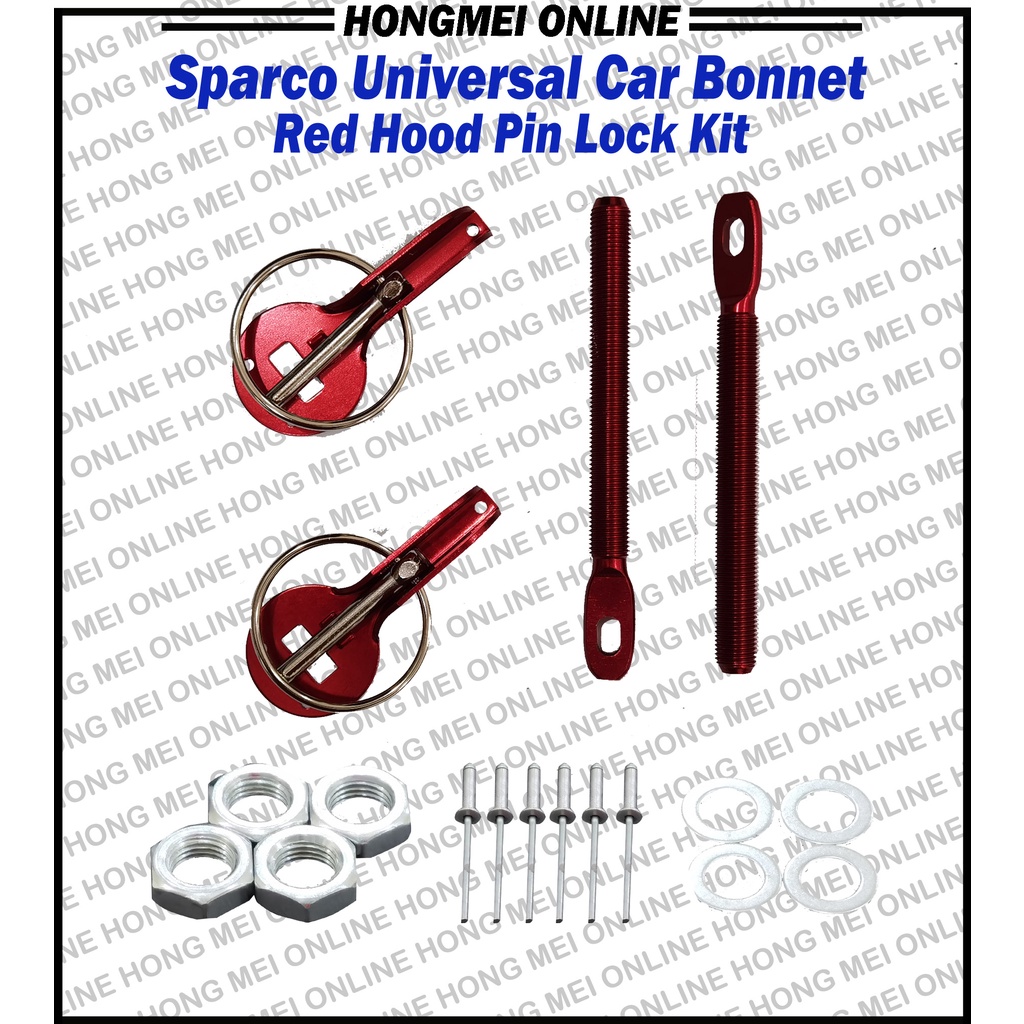 SPARCO Universal Car Hood Pin Lock Kit Shopee Malaysia
