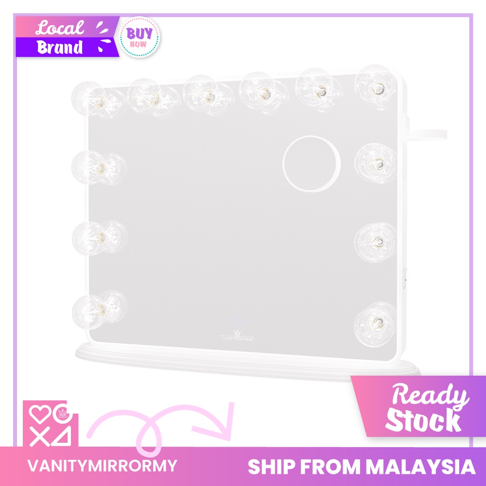 Vanity Mirror Cermin Solekan LED Lighted Mirror with Touch Sensor