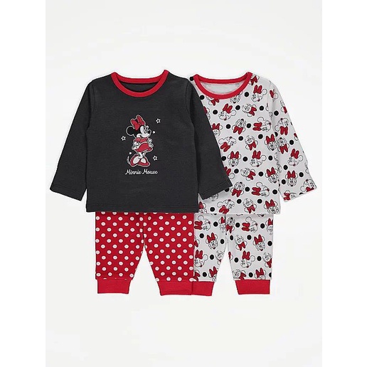 Original George Disney Minnie Mouse Red Pyjamas 2 Pack from UK kid 6-9 ...