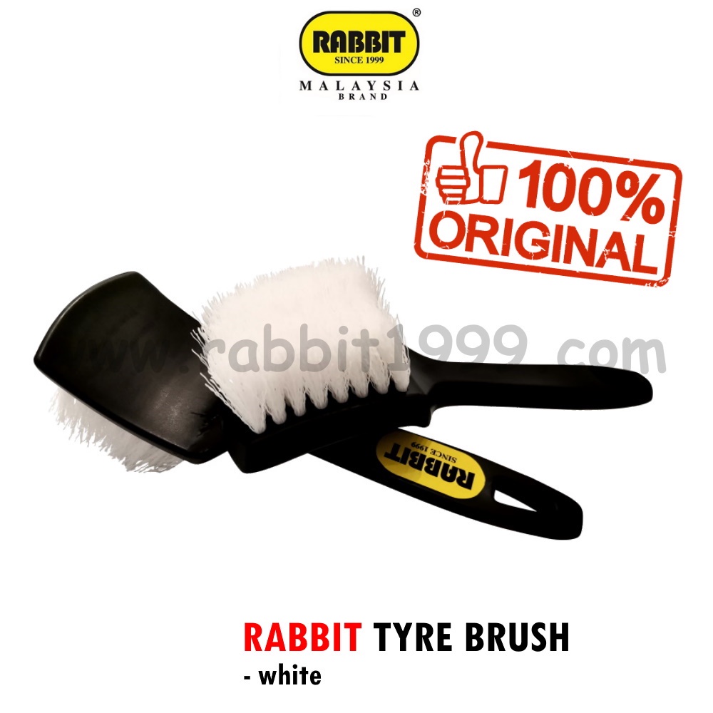 1xpcs RABBIT TYRE BRUSH white tyre brush / tire brush / Tyre