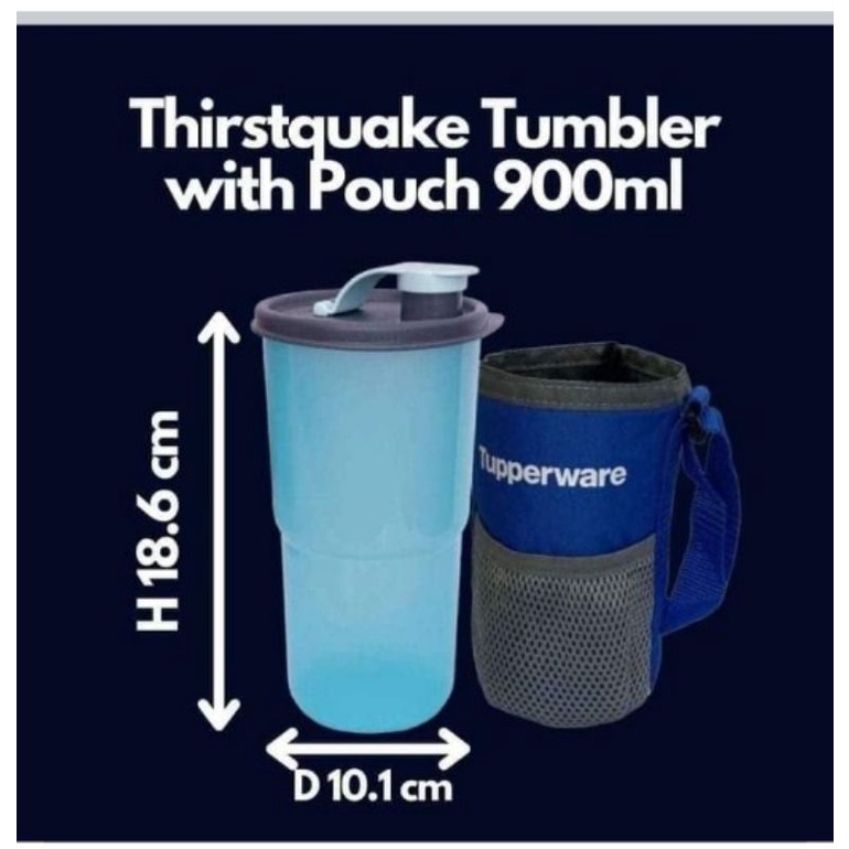 TUPPERWARE THIRSTQUAKE TUMBLER WITH POUCH 900ml | Shopee Malaysia