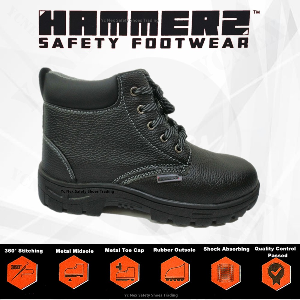 HAMMER2 👞READY STOCK👞 MID CUT LACE UP SAFETY SHOES SAFETY FOOTWEAR ...