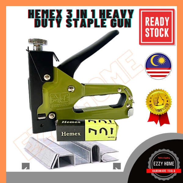 Hemex Heavy Duty 3 Way Staple Gun and Hemex Staples Nail / U Nail / T