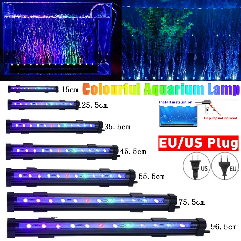 Waterproof LED Aquarium Lights Fish Tank Light Bar Blue/White ...
