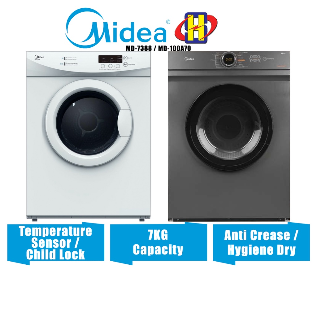 Midea Dryer (7KG) Button Program Selection Autosensing Electronic Dryer