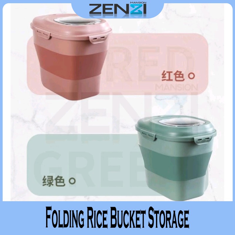 Folding Rice Bucket Storage Tank Sealed Moisture-proof And Insect-proof ...
