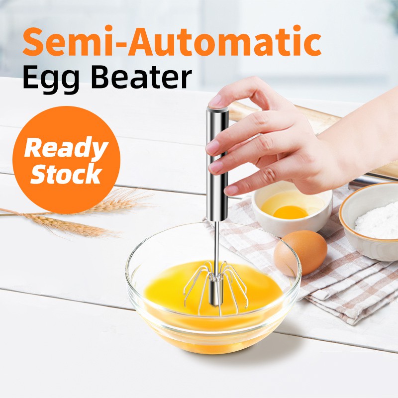 Stainless Whisks, Semi-automatic Egg Whisk Beater Mixer, Easy Use