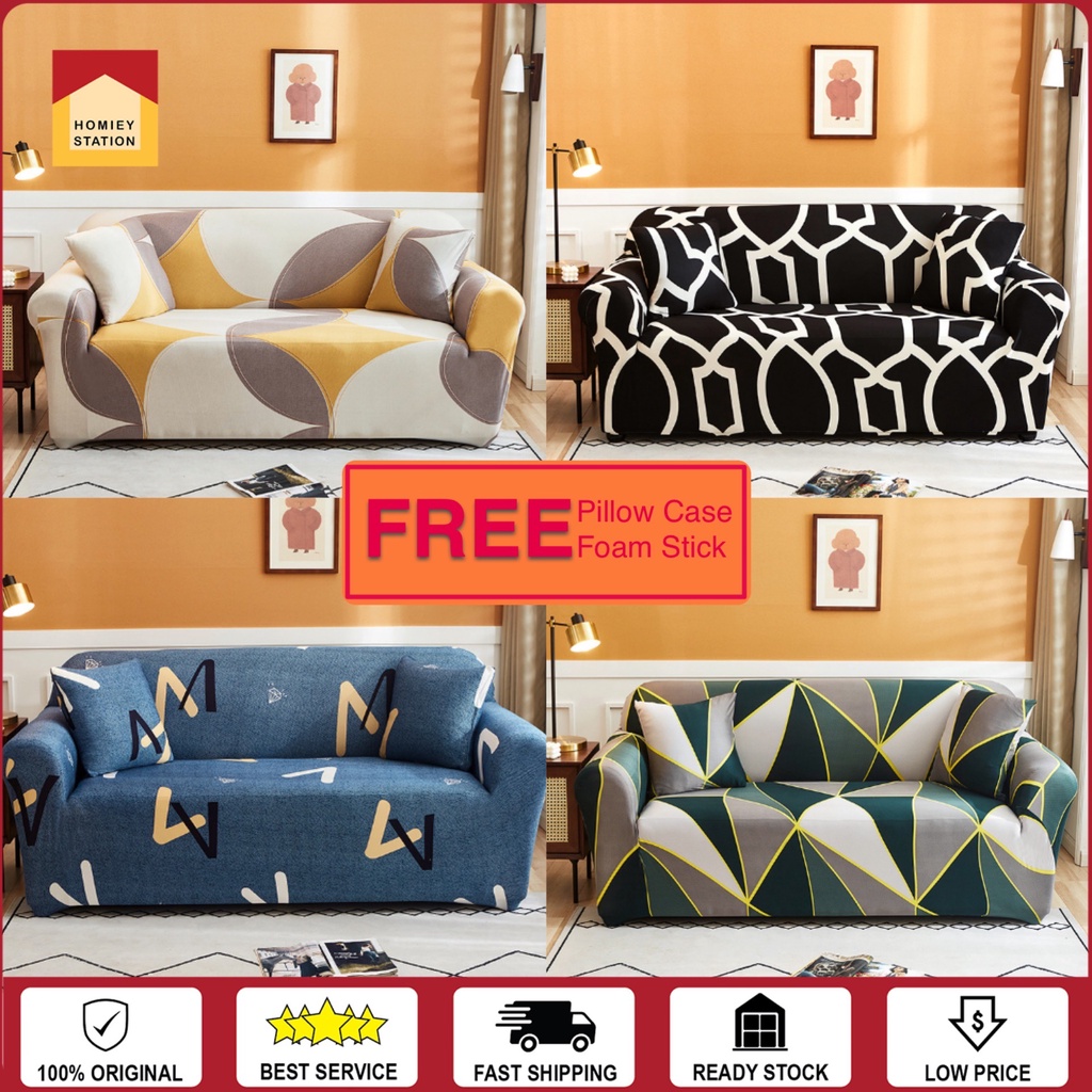 FAST DELIVERY Sofa Cover 1/2/3 Seater Sarung Sofa Couch Slip Cushion Corak L shape Universal