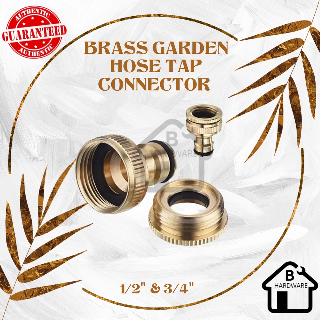 Brass Garden Hose Tap Connector, 1/2
