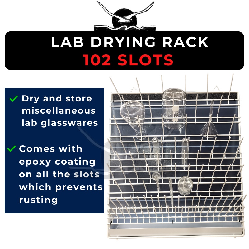 Wall Mounted Standing Lab Drying Rack Epoxy Coating Slots with Bottom ...