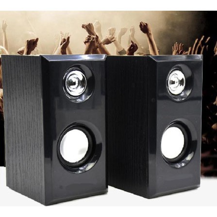 (BUY3FREE1) USB Mini Solid Wood Speaker Sound Box Wired Audio phone ...