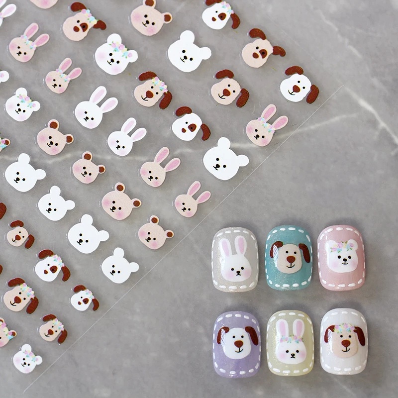 1Sheet Pack Nail Foils/Selfadhesive Cute Animal Nails Stickers