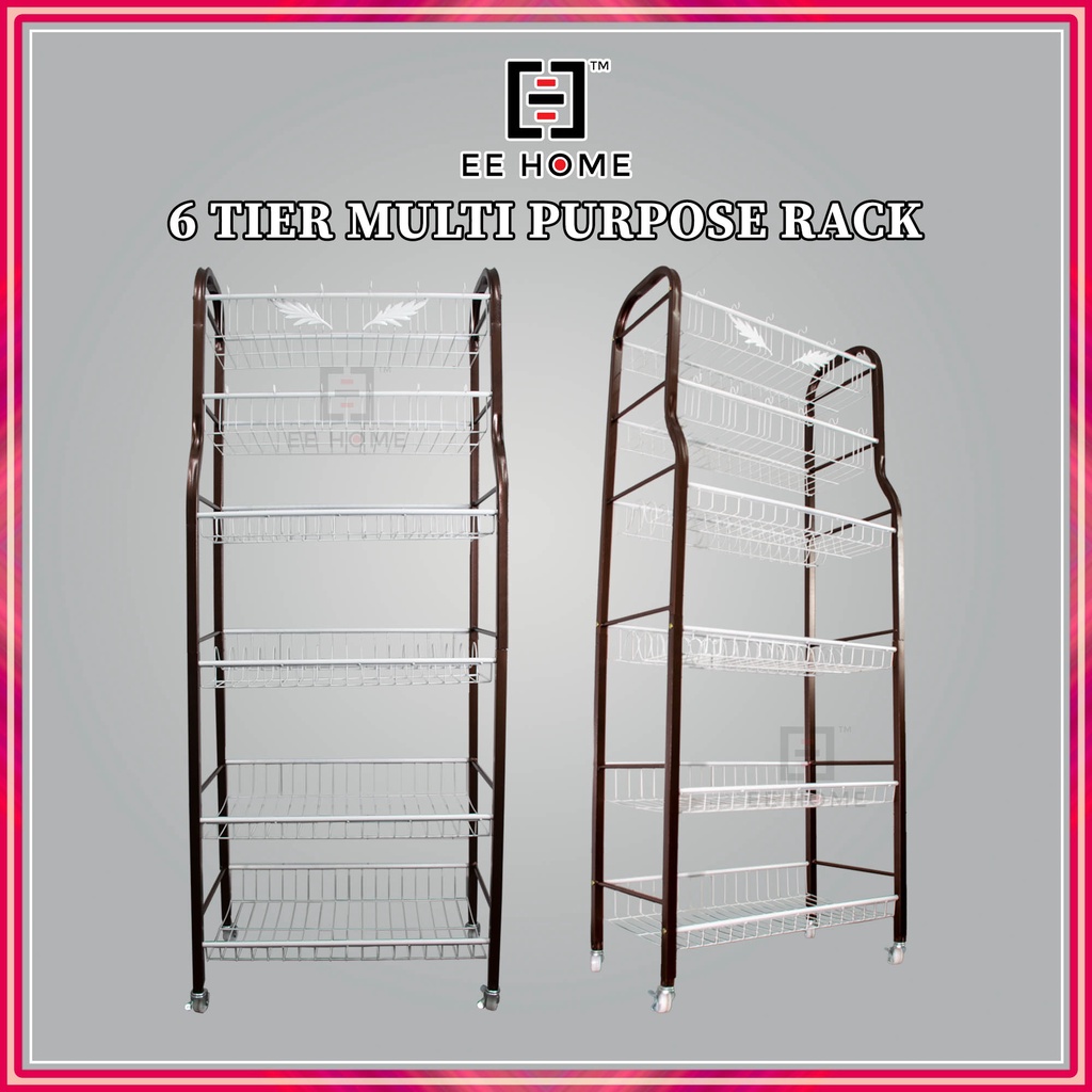 EE HOME 3V 6-Tiers Multipurpose Rack Dish Rack Kitchen Rack Rak ...