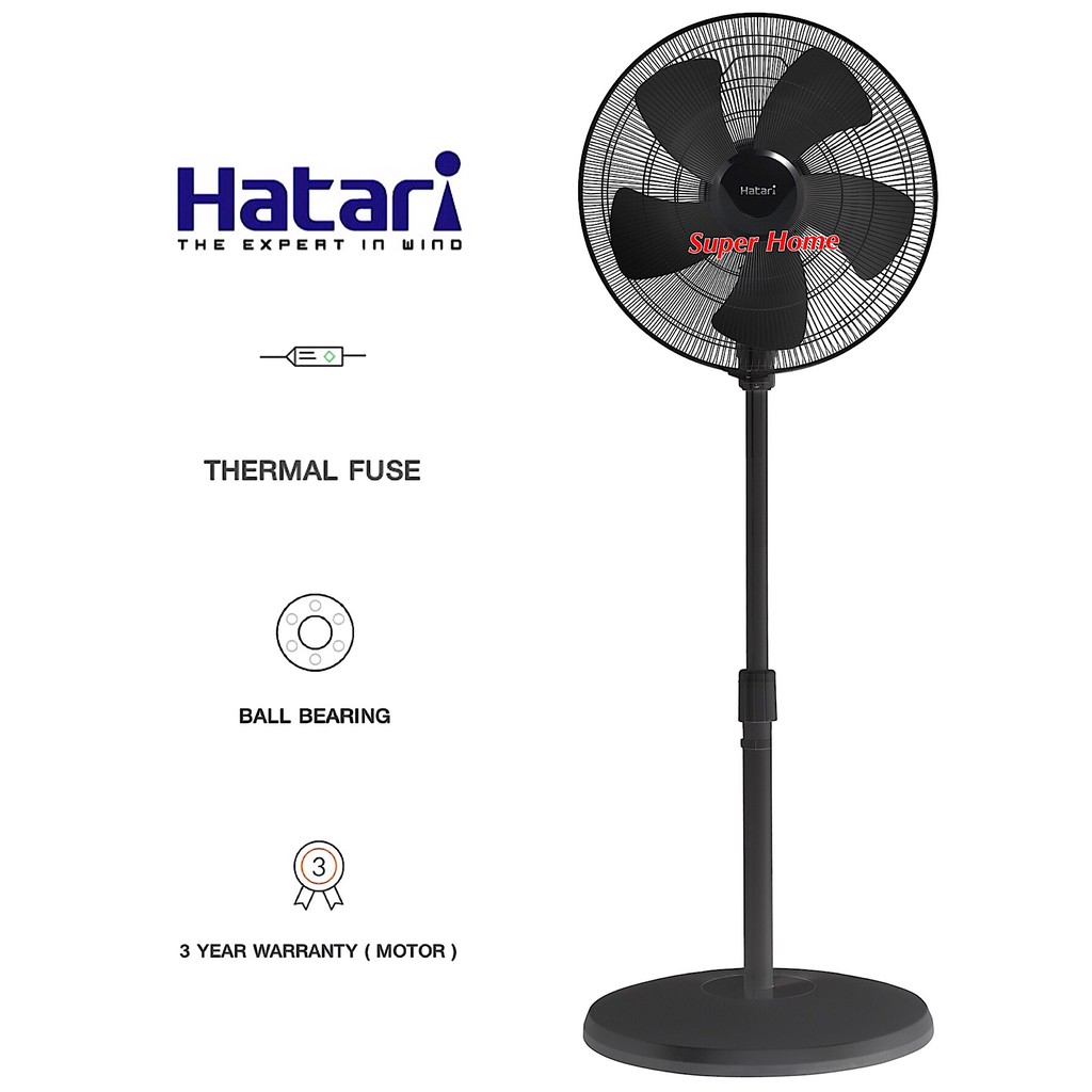 Hatari Industrial Stand Fan IP22M1 22 Inchi Stand Fan Black (22